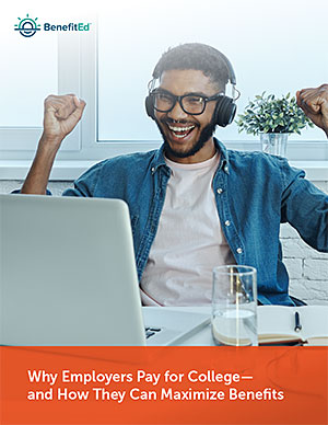 Front cover of BenefitEd's Employers Paying for College whitepaper